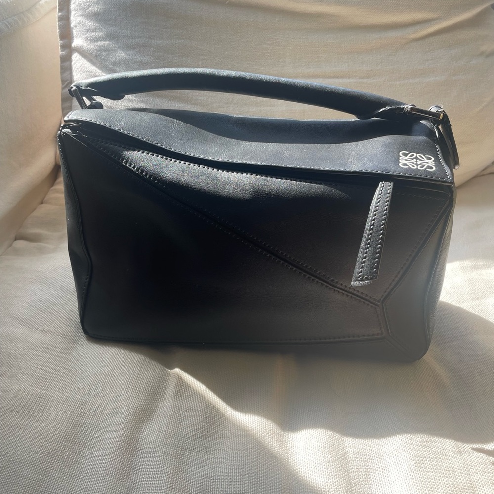 Authentic Loewe Black Leather Handbag